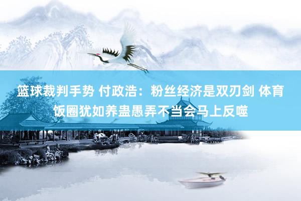 篮球裁判手势 付政浩：粉丝经济是双刃剑 体育饭圈犹如养蛊愚弄不当会马上反噬