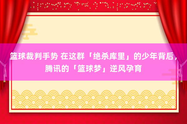 篮球裁判手势 在这群「绝杀库里」的少年背后，腾讯的「篮球梦」逆风孕育