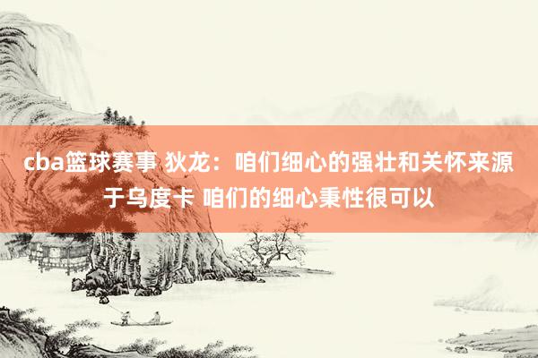 cba篮球赛事 狄龙：咱们细心的强壮和关怀来源于乌度卡 咱们的细心秉性很可以